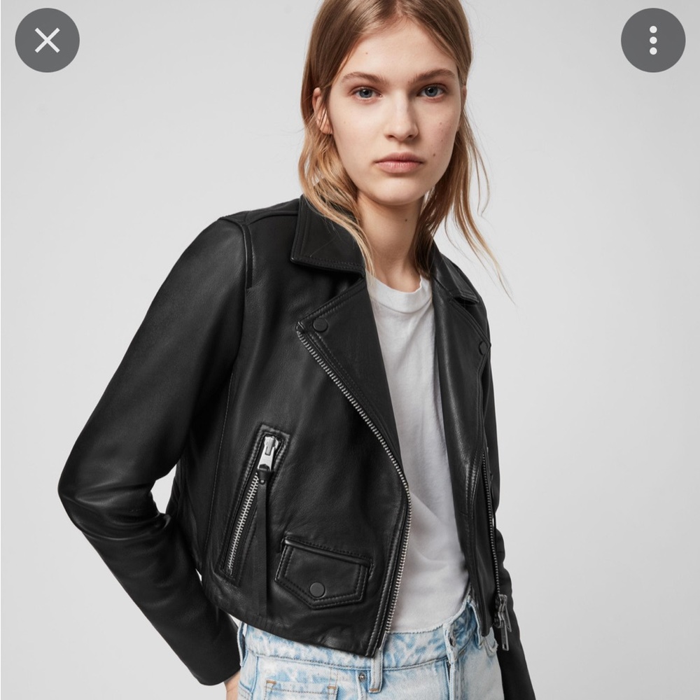 Brand New All Saints Elora Leather Biker Jacket